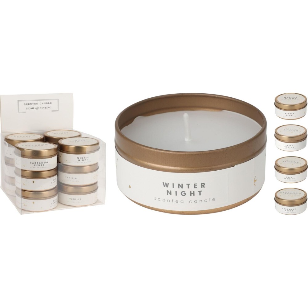 CANDELA IN LATTA BIANCA 6X3CM